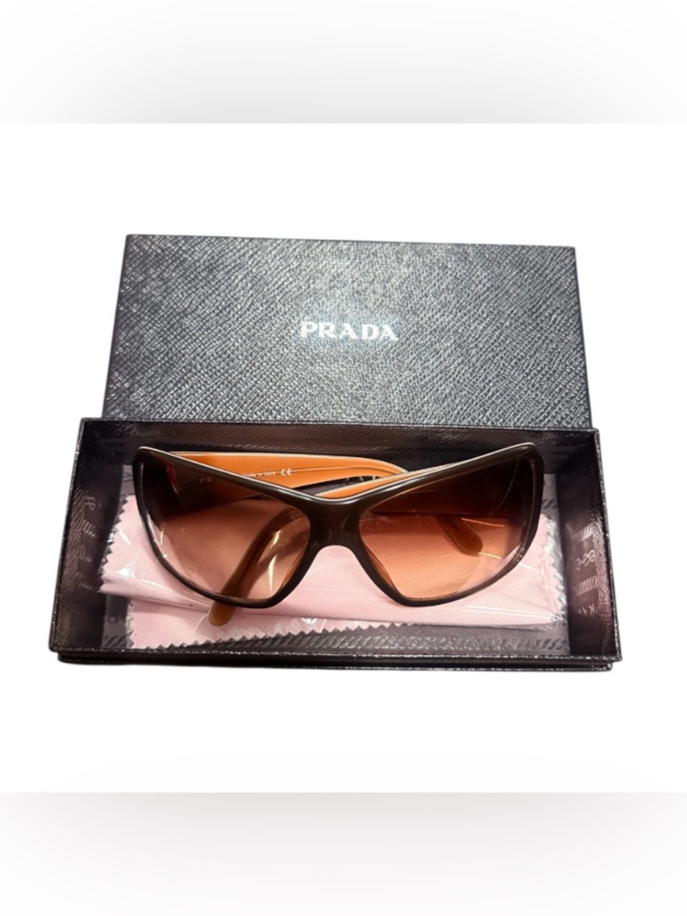 Prada Sunglasses Brown -Preowned with Box No Case - COA included